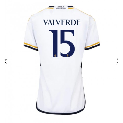 Maillot de foot Real Madrid Federico Valverde #15 Domicile Femmes 2023-24 Manches Courte
